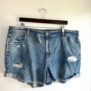 NEW Aerie Womens Shorts Denim Distressed Frayed Hem  Casual Size XXL